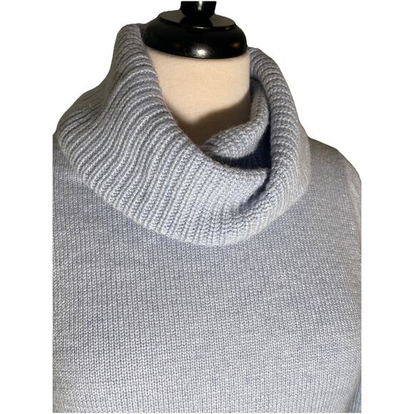 J Crew Light Blue Cowl neck Wool Blend Sweater Size Small - Picture 2 of 4
